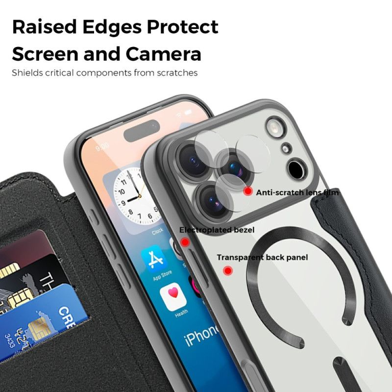 Δερματινη Θηκη iPhone 17 Pro Magsafe Συμβατό Με Αποκλεισμό Rfid Σιλικόνης