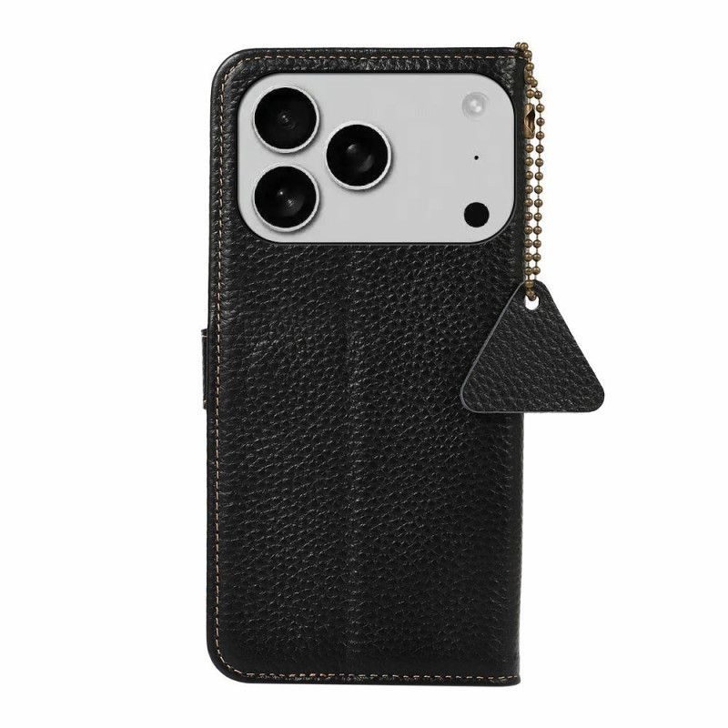 Δερματινη Θηκη iPhone 17 Pro Max Rfid Δέρμα Με Υφή Λίτσι