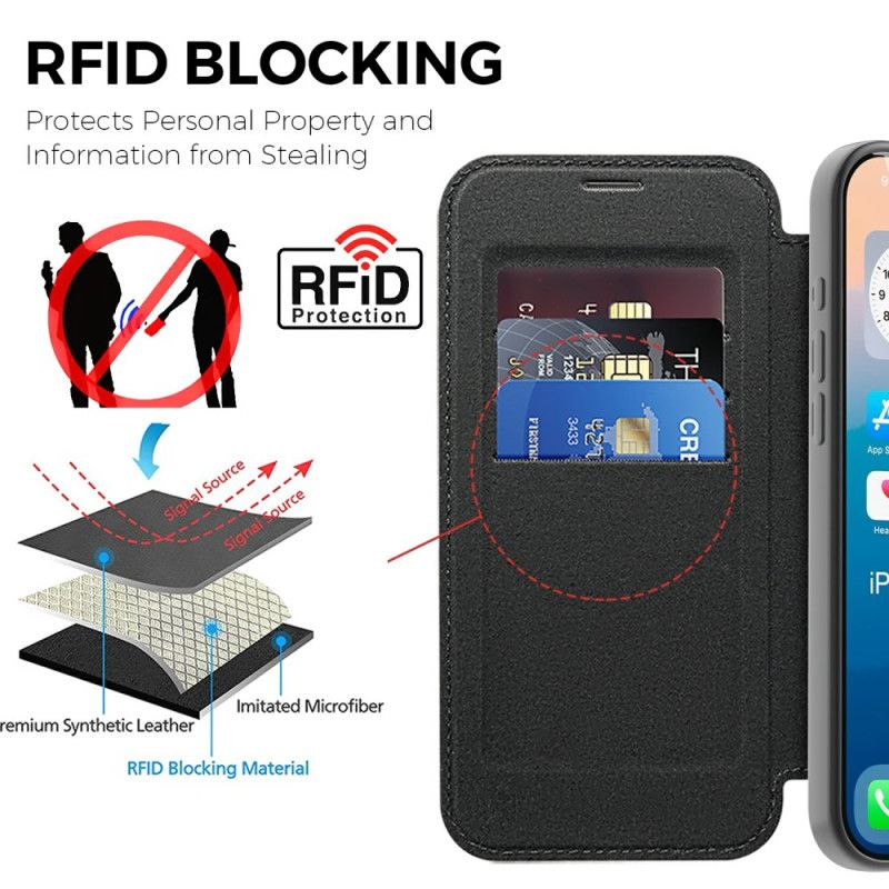 Δερματινη Θηκη iPhone 17 Pro Max Συμβατό Με Magsafe Με Κλείδωμα Rfid