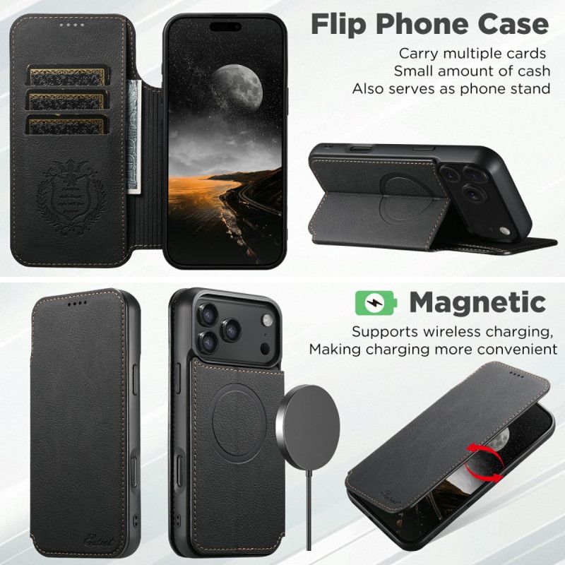 Δερματινη Θηκη iPhone 17 Pro Max Συμβατό Με Magsafe Suteni