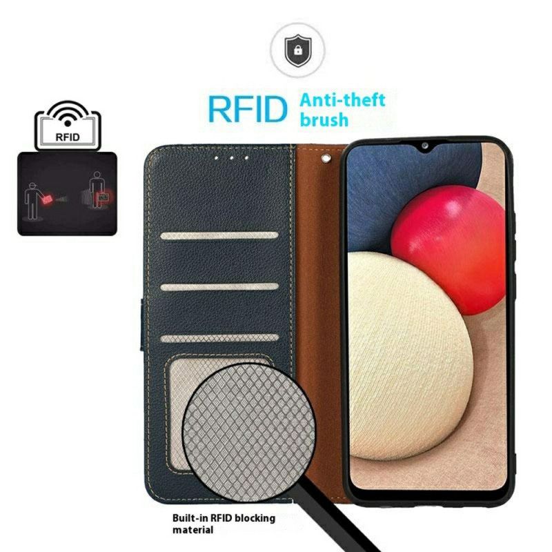Δερματινη Θηκη iPhone 17 Pro Πορτοφόλι Khazneh Δίχρωμο Rfid Σιλικόνης