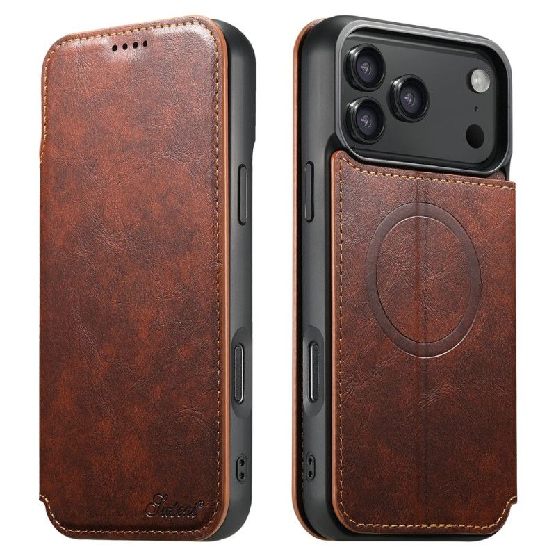 Δερματινη Θηκη iPhone 17 Pro Συμβατό Με Magsafe Δερμάτινο Εφέ