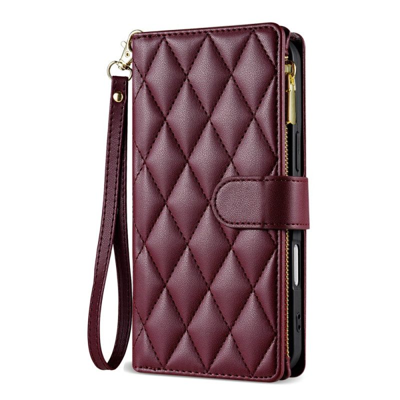 Δερματινη Θηκη iPhone Air Καπιτονέ Με Κορδόνι Και Λουράκι Ώμου