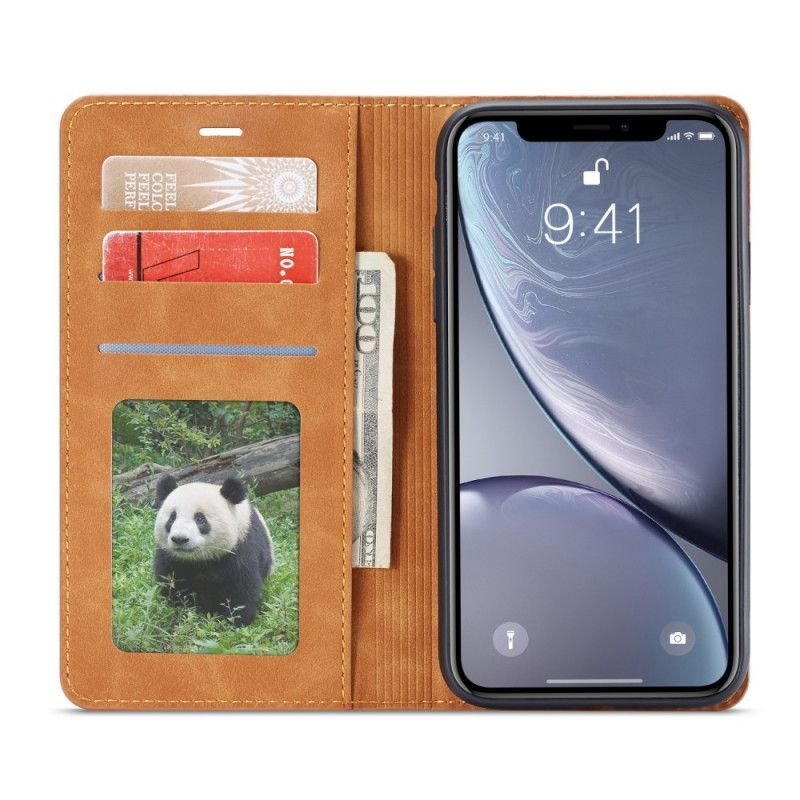 δερματινη θηκη iPhone XR Μαύρο Forwenw Δερμάτινο Εφέ