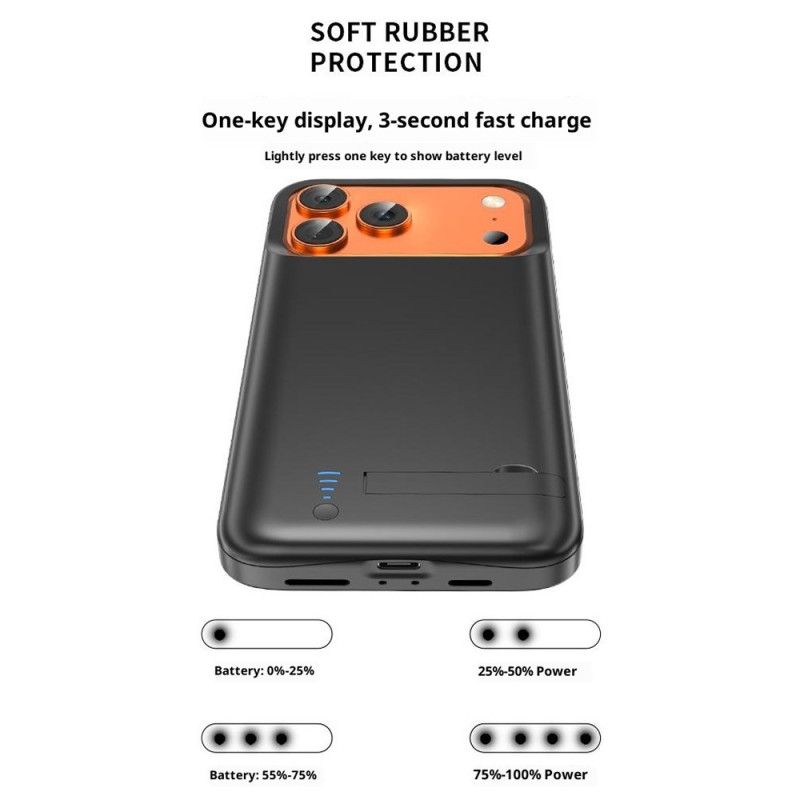Εξωτερική Θήκη Μπαταρίας 5000mah Για iPhone 17 Pro Με Ενσωματωμένη Βάση