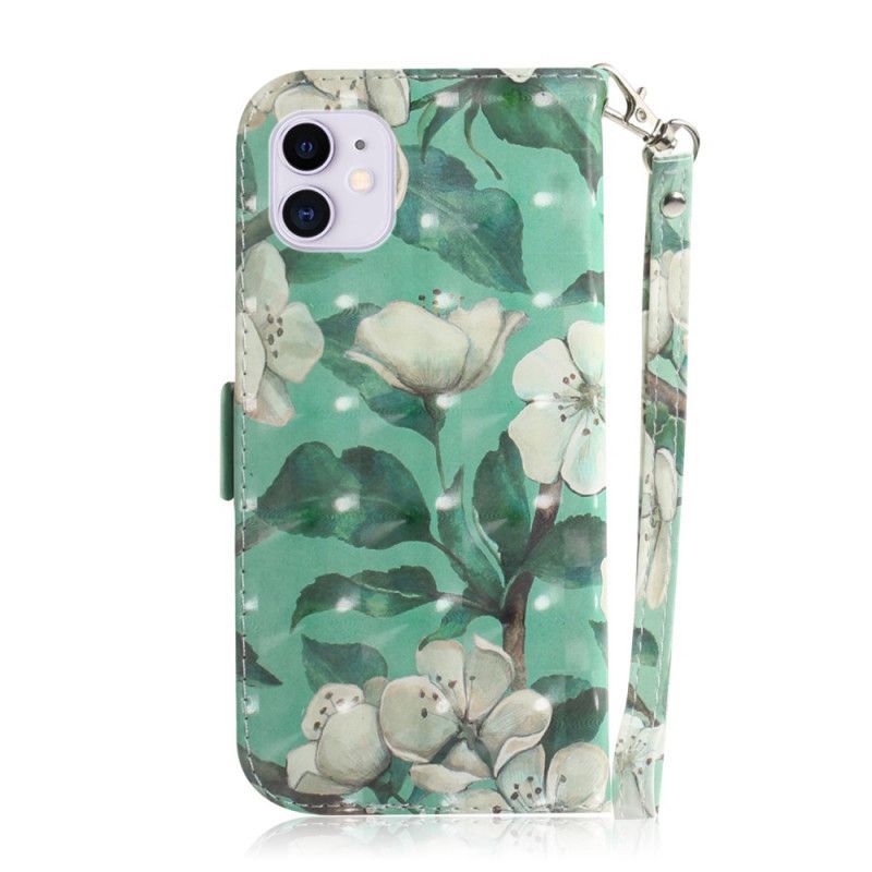 Κάλυμμα Folio iPhone 12 Mini Γκρι Λουλουδάτο Κλαδί