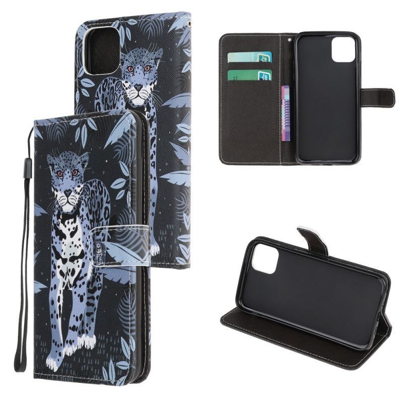 Κάλυμμα Folio iPhone 12 Mini Στρινγκ Λεοπάρ