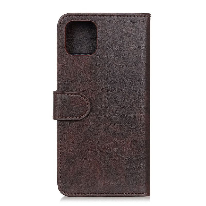 Κάλυμμα Folio iPhone 12 Pro Max Μαύρο Ψεύτικο Δέρμα Λίτσι Υψηλής Ποιότητας