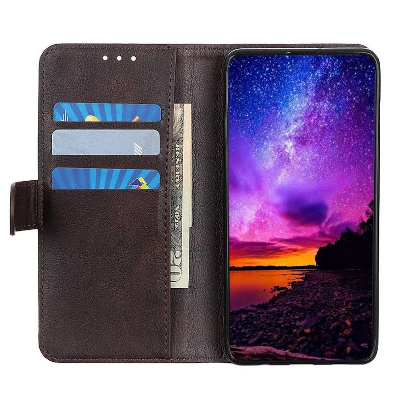 Κάλυμμα Folio iPhone 12 Pro Max Μαύρο Ψεύτικο Δέρμα Λίτσι Υψηλής Ποιότητας
