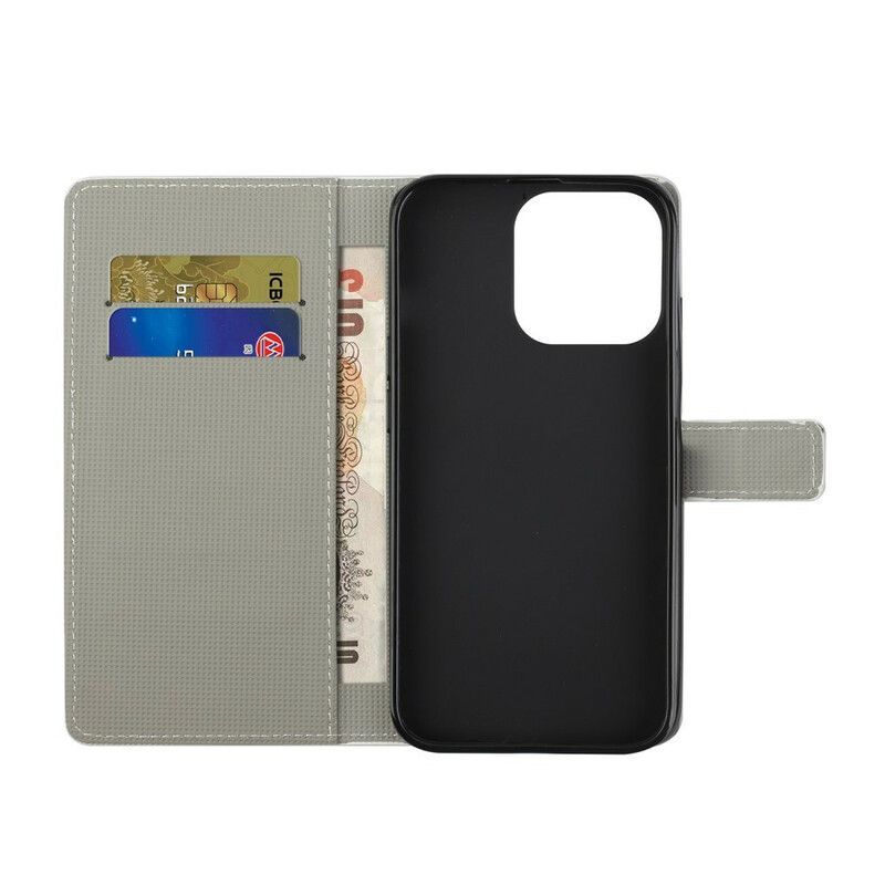 Κάλυμμα Folio iPhone 13 Κοιμισμένη Κουκουβάγια
