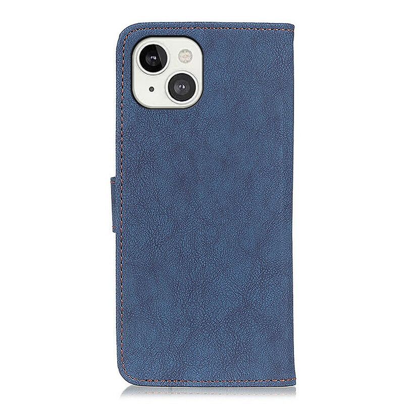 Κάλυμμα Folio iPhone 13 Μαύρο Ρετρό Σπαστό Ψεύτικο Δέρμα Khazneh
