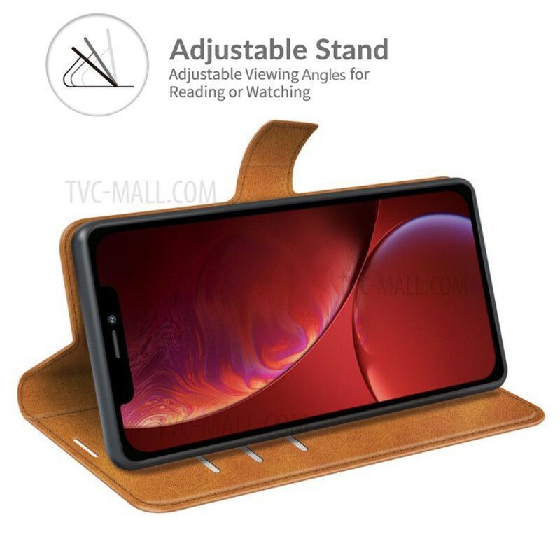 Κάλυμμα Folio iPhone 13 Mini Μαύρο Επώνυμο Δερμάτινο Στυλ