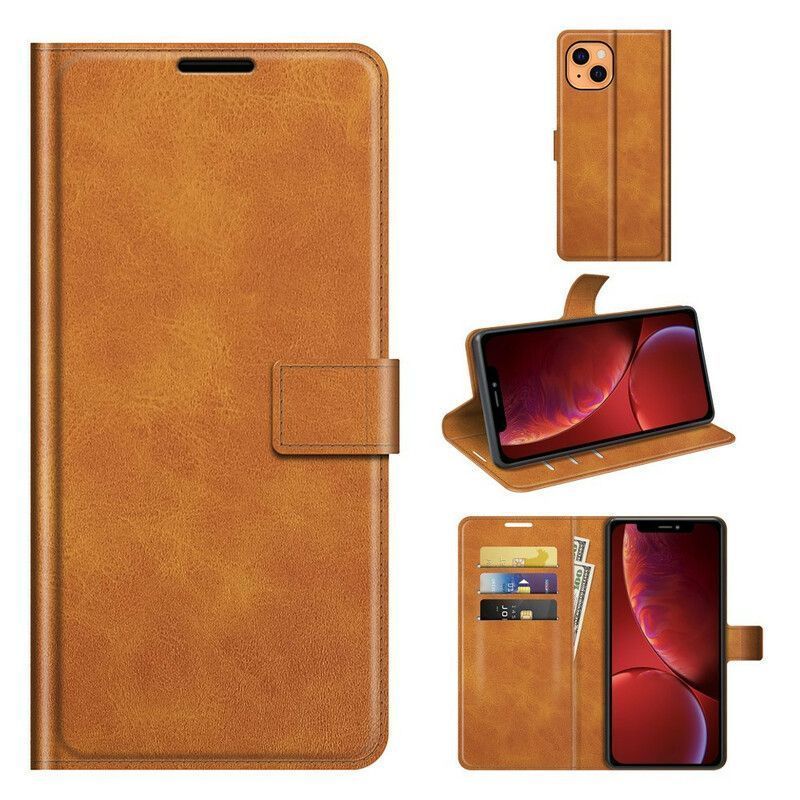 Κάλυμμα Folio iPhone 13 Mini Μαύρο Επώνυμο Δερμάτινο Στυλ