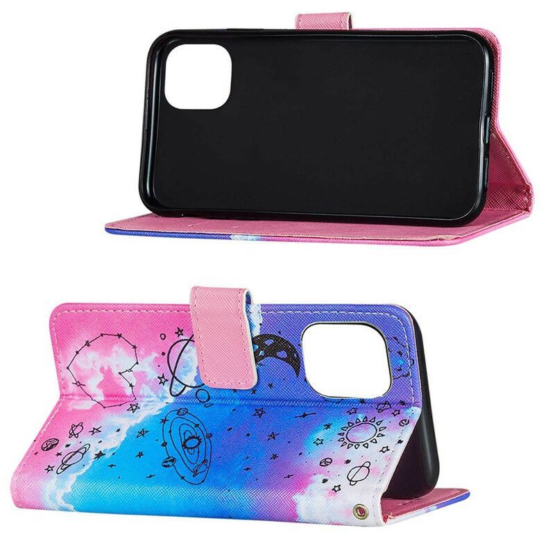 Κάλυμμα Folio iPhone 13 Pro Max Θήκες Κινητών Καρδιά Και Πλανήτες