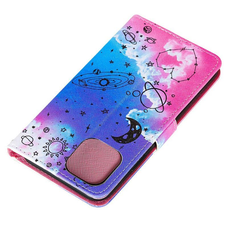 Κάλυμμα Folio iPhone 13 Pro Max Θήκες Κινητών Καρδιά Και Πλανήτες