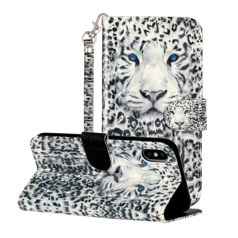 Κάλυμμα Folio iPhone X Μαύρο / Xs Tiger Light Λουράκια