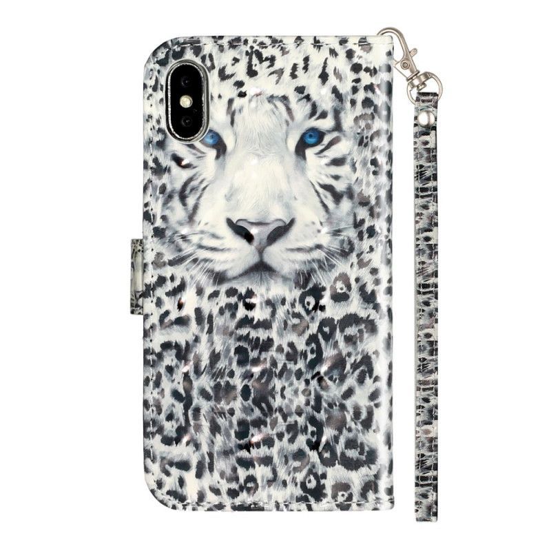 Κάλυμμα Folio iPhone X Μαύρο / Xs Tiger Light Λουράκια