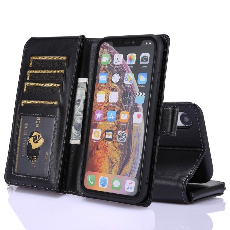 Κάλυμμα Folio iPhone XR Μαύρο Επαγγελματικό Πορτοφόλι Πολλαπλών Λειτουργιών