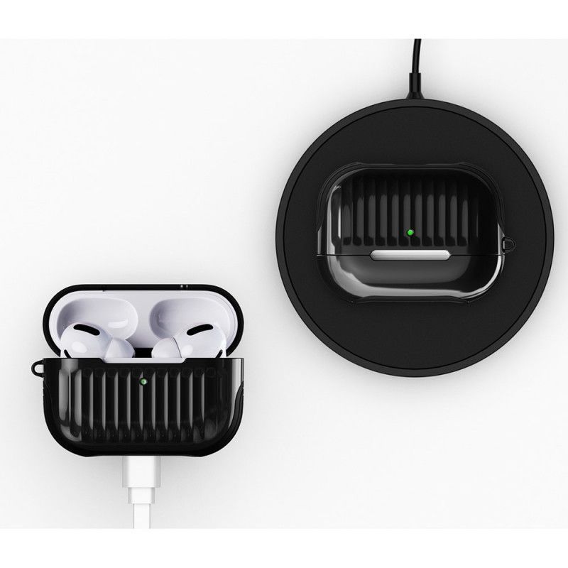 Κάλυμμα Για AirPods Pro Μαύρο Γυαλιστερό Υβριδικό Σχέδιο