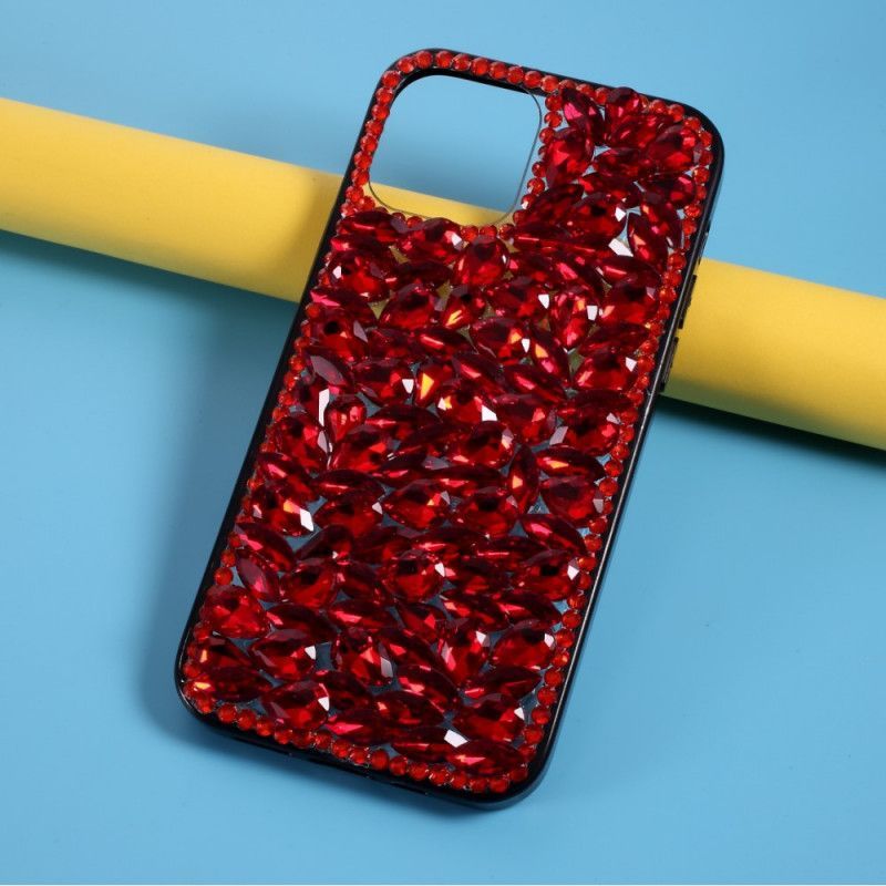 Κάλυμμα Για iPhone 12 Pro Max Σιλικόνη Και Κόκκινες Πέτρες