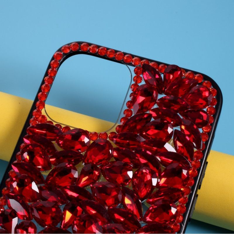 Κάλυμμα Για iPhone 12 Pro Max Σιλικόνη Και Κόκκινες Πέτρες