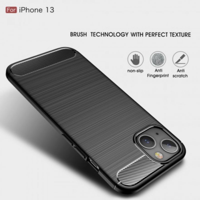 Κάλυμμα Για iPhone 13 Μαύρο Βουρτσισμένη Ίνα Άνθρακα