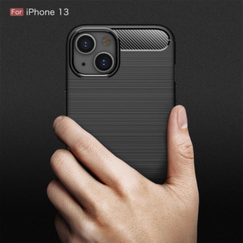 Κάλυμμα Για iPhone 13 Μαύρο Βουρτσισμένη Ίνα Άνθρακα