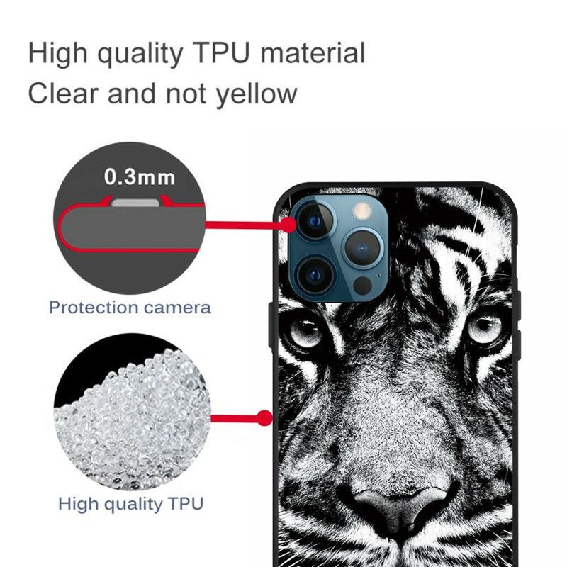 Κάλυμμα Για iPhone 13 Pro Ασπρόμαυρη Τίγρη