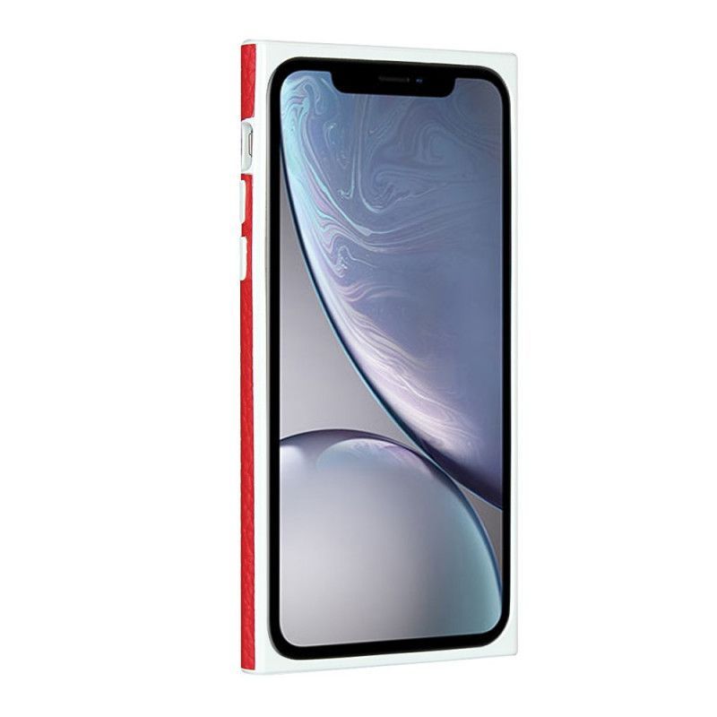 Κάλυμμα Για iPhone XR Μαύρο Θήκη Για Κάρτες Από Γνήσιο Δέρμα Λίτσι Με Κορδόνι