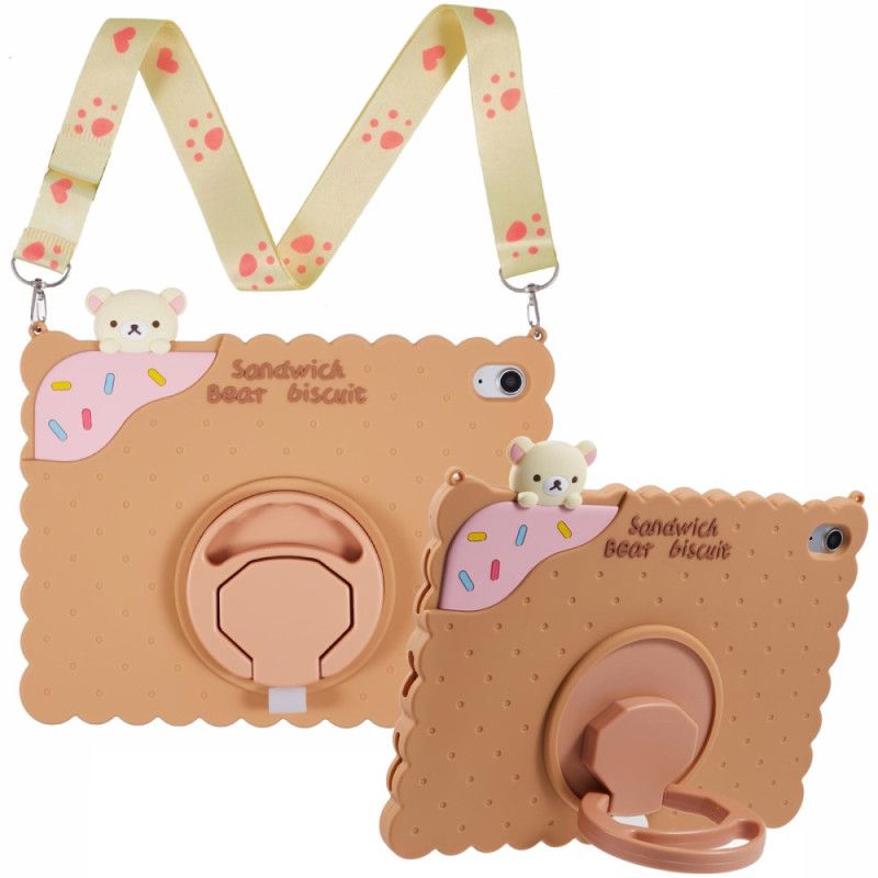 Κάλυμμα iPad (2025) Βάση Λουράκι Ώμου Με Σχέδιο Μπισκότου