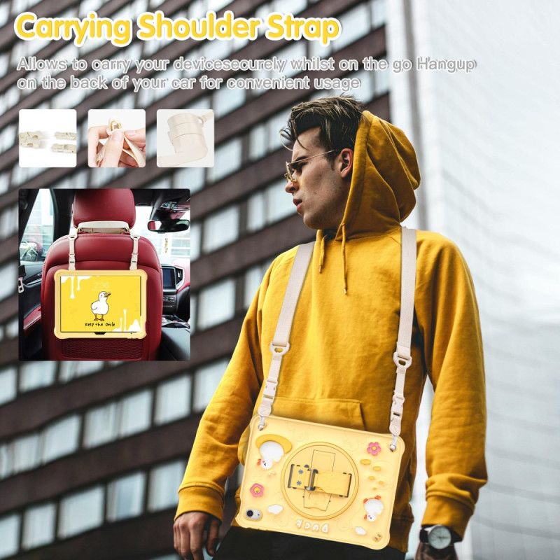 Κάλυμμα iPad (2025) Παιδική Βάση Πάπιας Και Λουρί Ώμου