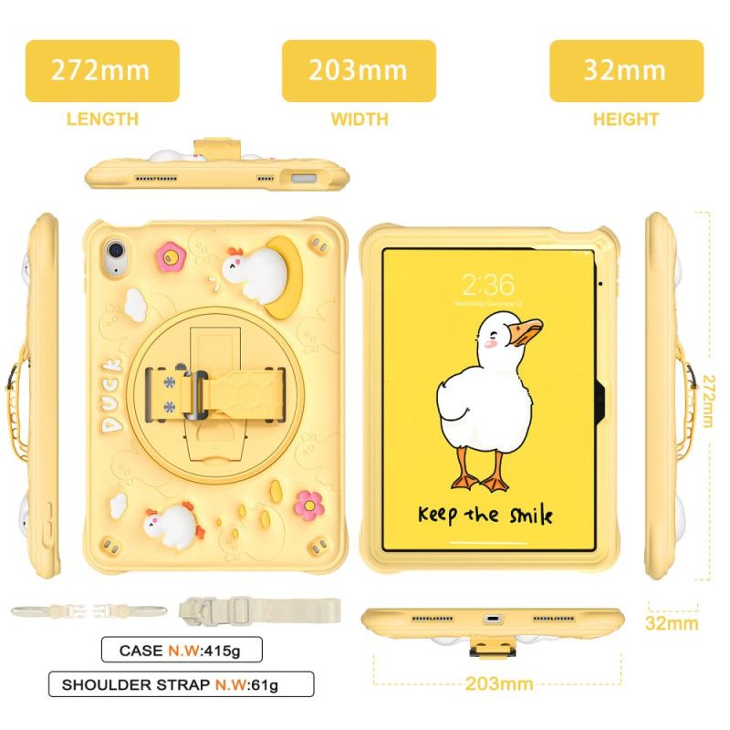 Κάλυμμα iPad (2025) Παιδική Βάση Πάπιας Και Λουρί Ώμου