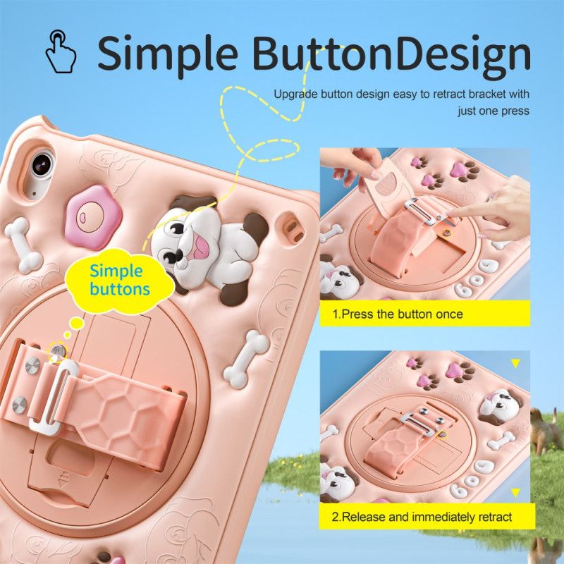 Κάλυμμα iPad (2025) Παιδική Λωρίδα Ώμου Και Βάση Σκύλου