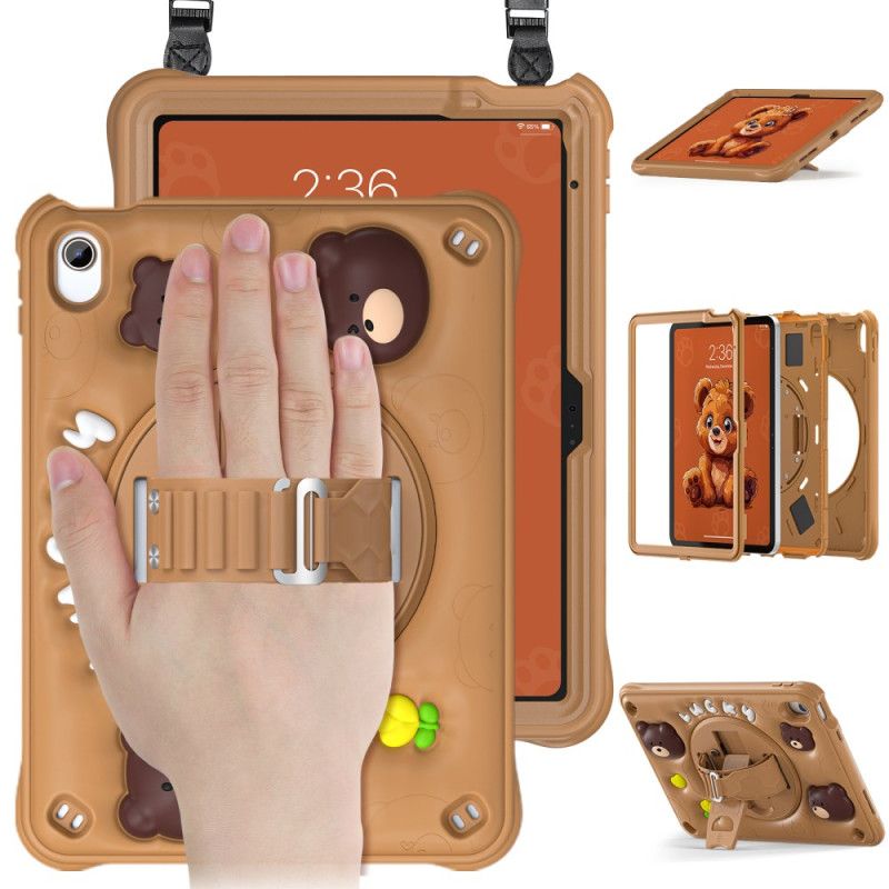 Κάλυμμα iPad (2025) Παιδικό Λουρί Ώμου Και Αρκούδα Ιμάντας