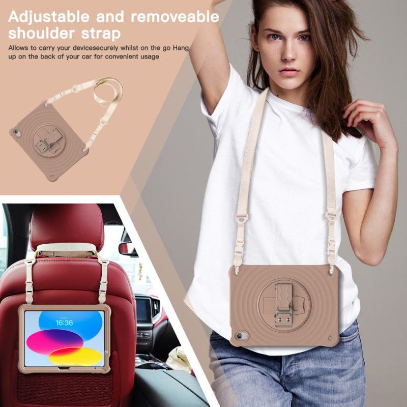 Κάλυμμα iPad (2025) Περιστρεφόμενη Βάση 360 Μοιρών Και Λουράκι Ώμου