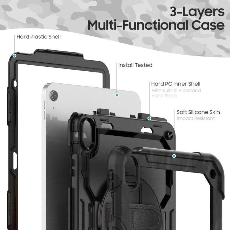 Κάλυμμα iPad (2025) Πλήρης Προστασία Με Ιμάντα Ώμου Σιλικόνης