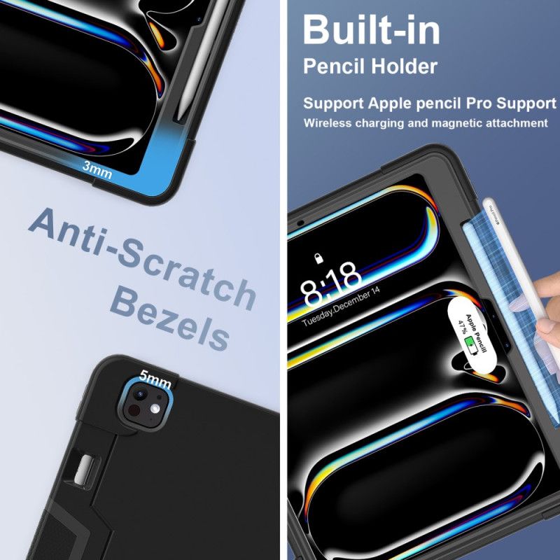 Κάλυμμα iPad Pro 13 (2025) Ενσωματωμένη Βάση Και Βάση Γραφίδας Σιλικόνης