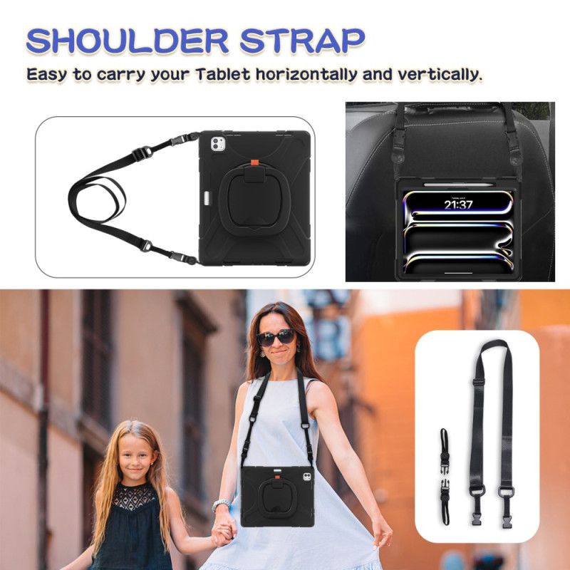 Κάλυμμα iPad Pro 13 (2025) Θήκες Κινητών Βάση Δαχτυλιδιού Και Ρυθμιζόμενος Ιμάντας Ώμου