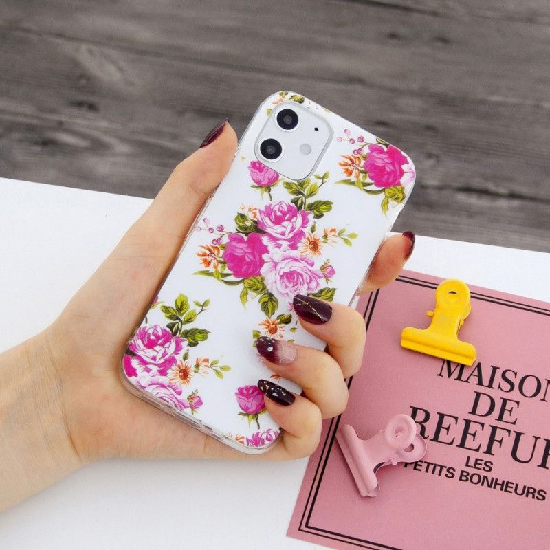 Κάλυμμα iPhone 12 Mini Φθορίζοντα Λουλούδια Ελευθερίας Πρωτότυπος