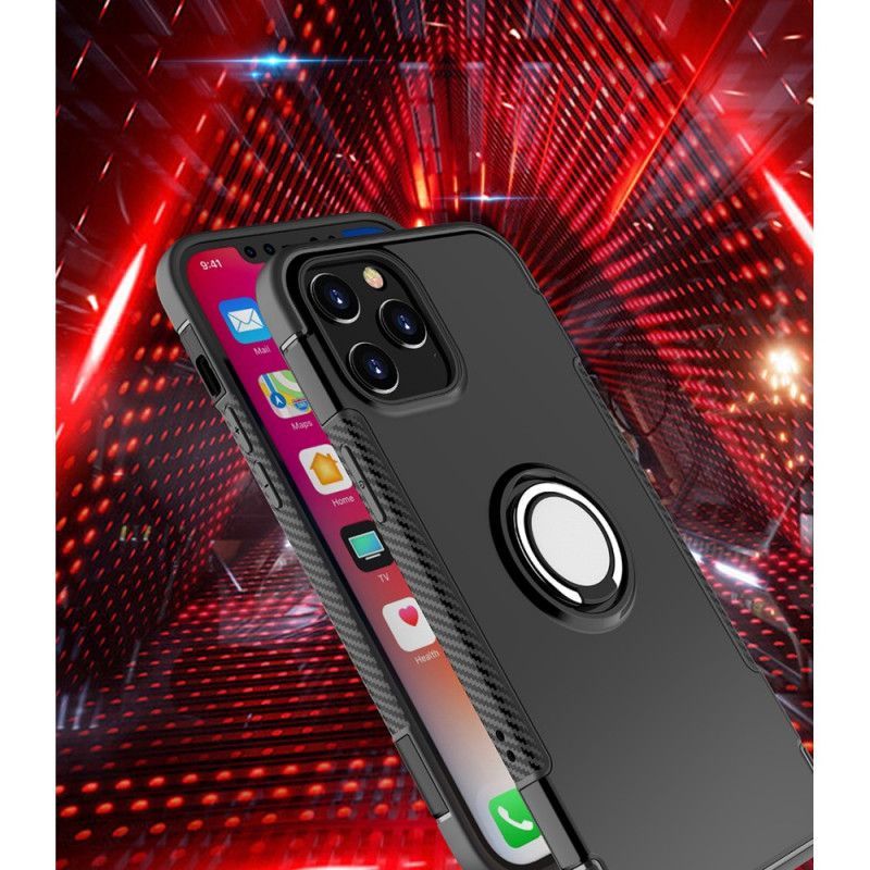 Κάλυμμα iPhone 12 Mini Μαύρο Μεταλλικός Δακτύλιος Από Ανθρακονήματα σιλικόνης