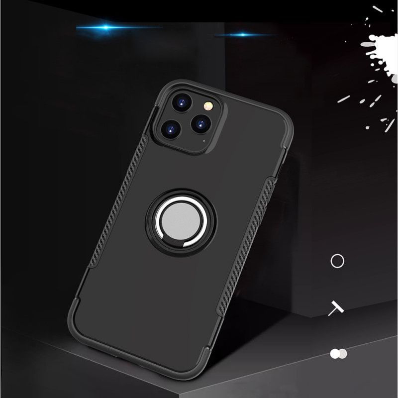 Κάλυμμα iPhone 12 Mini Μαύρο Μεταλλικός Δακτύλιος Από Ανθρακονήματα σιλικόνης