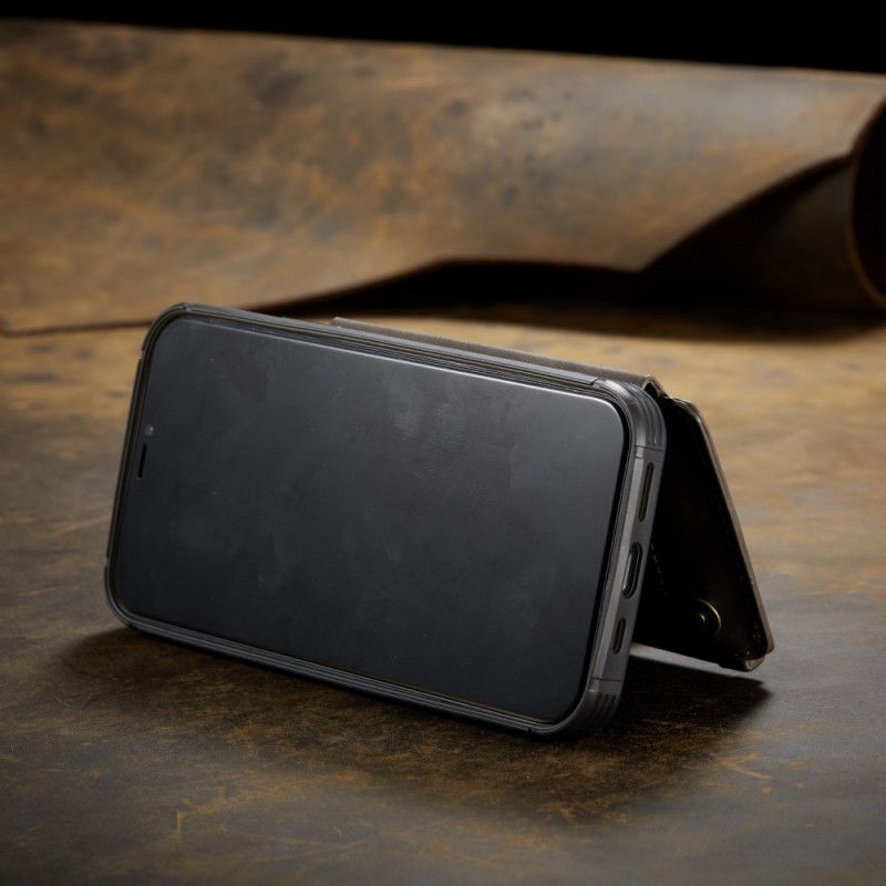 Κάλυμμα iPhone 12 Pro Max Μαύρο Στυλ Πορτοφολιού Κασέμι