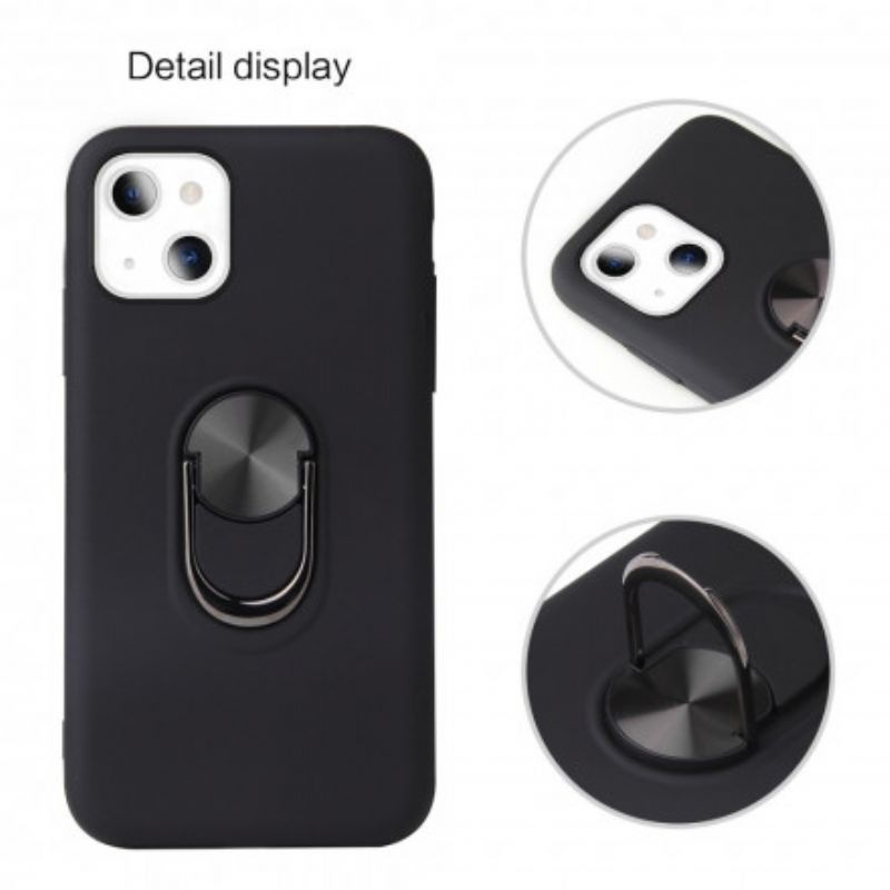 Κάλυμμα iPhone 13 Μαύρο Αποσπώμενο Με Δακτύλιο Στήριξης σιλικόνης