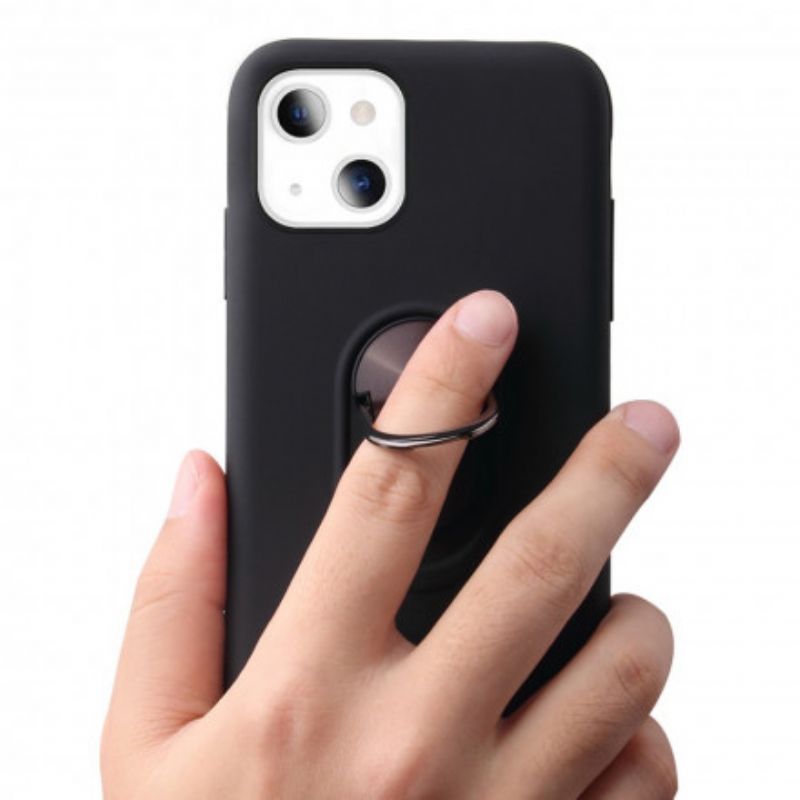 Κάλυμμα iPhone 13 Μαύρο Αποσπώμενο Με Δακτύλιο Στήριξης σιλικόνης