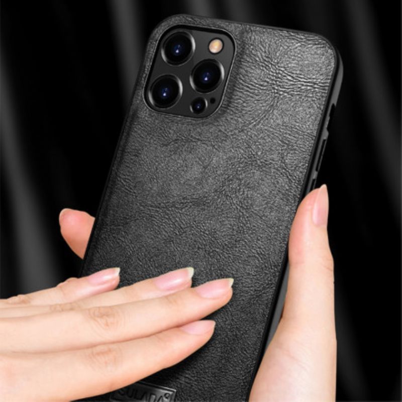 Κάλυμμα iPhone 13 Μαύρο Δερμάτινο Εφέ Σουλάδα