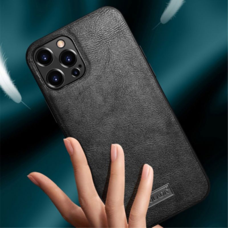 Κάλυμμα iPhone 13 Μαύρο Δερμάτινο Εφέ Σουλάδα