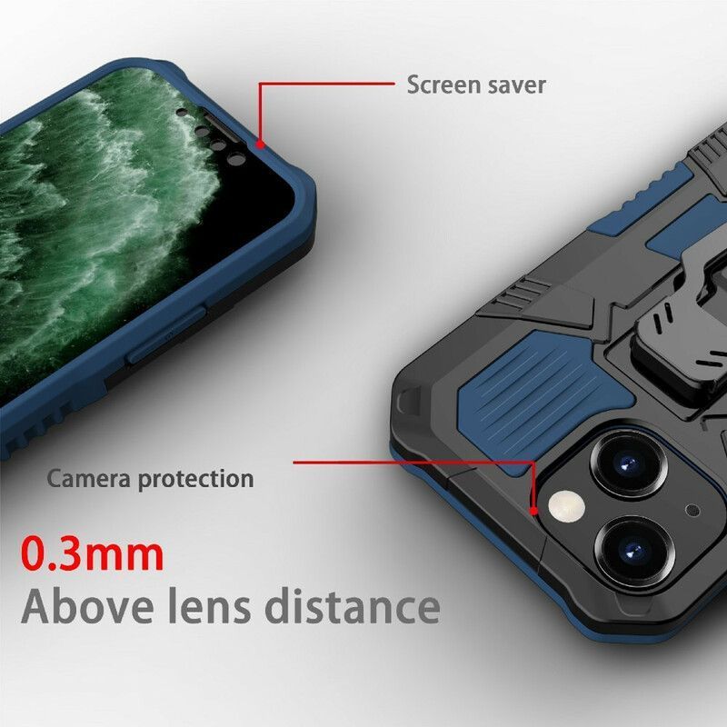 Κάλυμμα iPhone 13 Μαύρο Ρομπότ Με Κλιπ Ζώνης