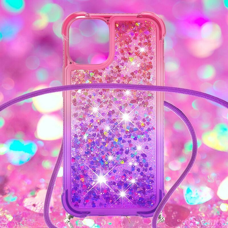 Κάλυμμα iPhone 13 Mini Γαλάζιο Πούλιες Και Κορδόνι Σιλικόνης