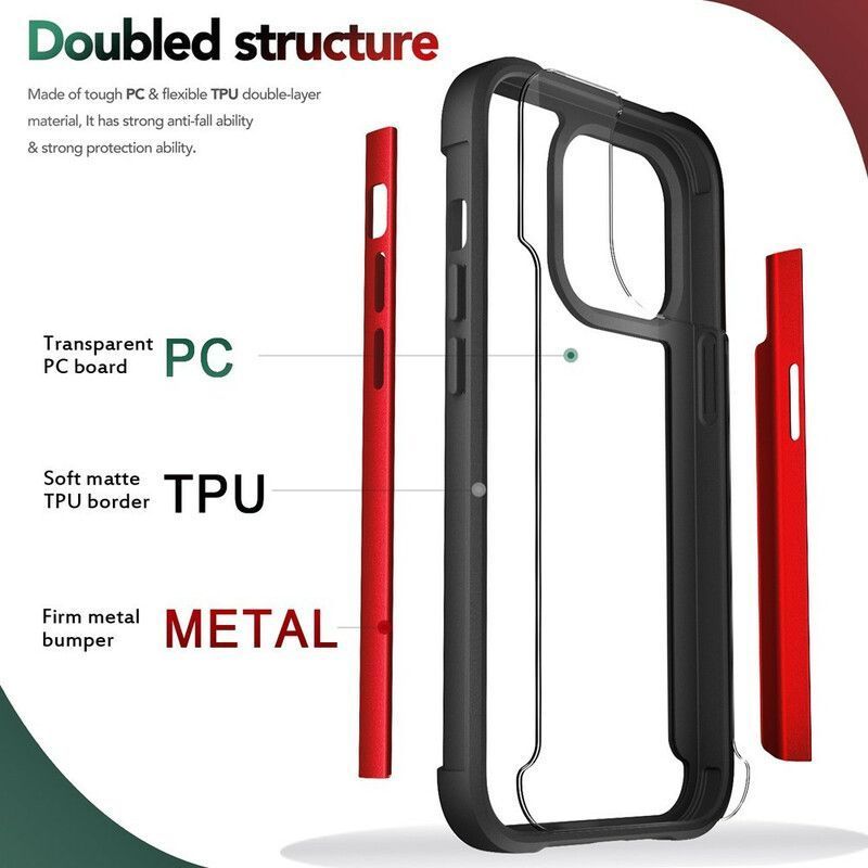 Κάλυμμα iPhone 13 Pro Μαύρο Καθαρά Υβριδικά Άκρα Προφυλακτήρα