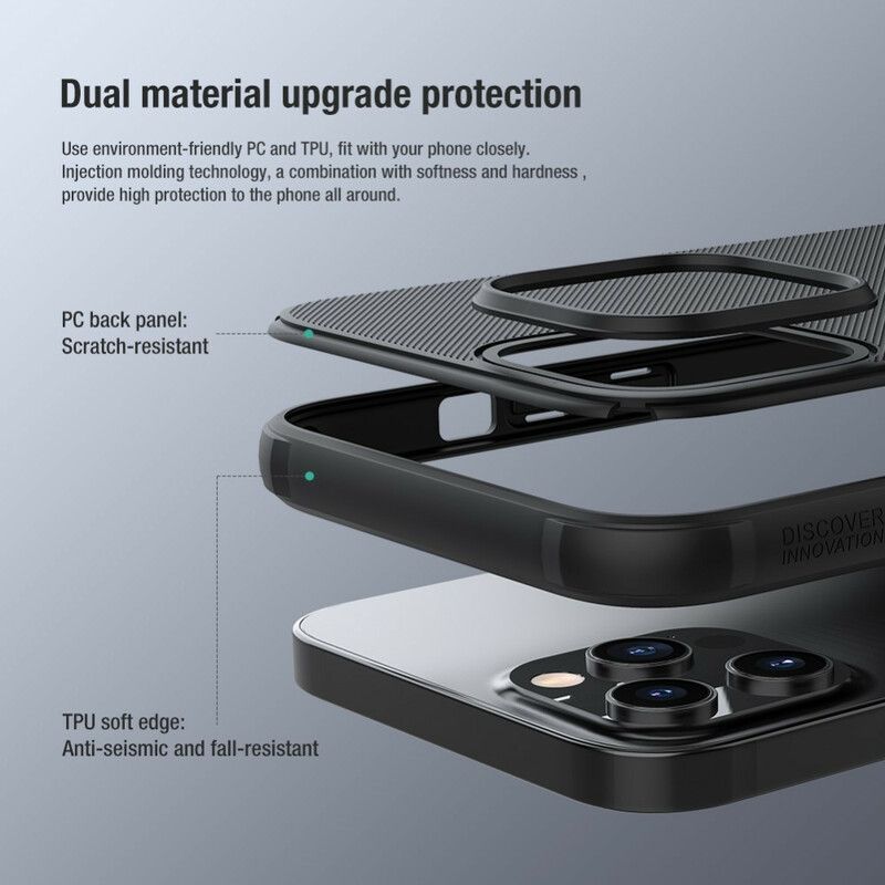 Κάλυμμα iPhone 13 Pro Max Μαύρο Σκληρό Παγωμένο Νίλκιν